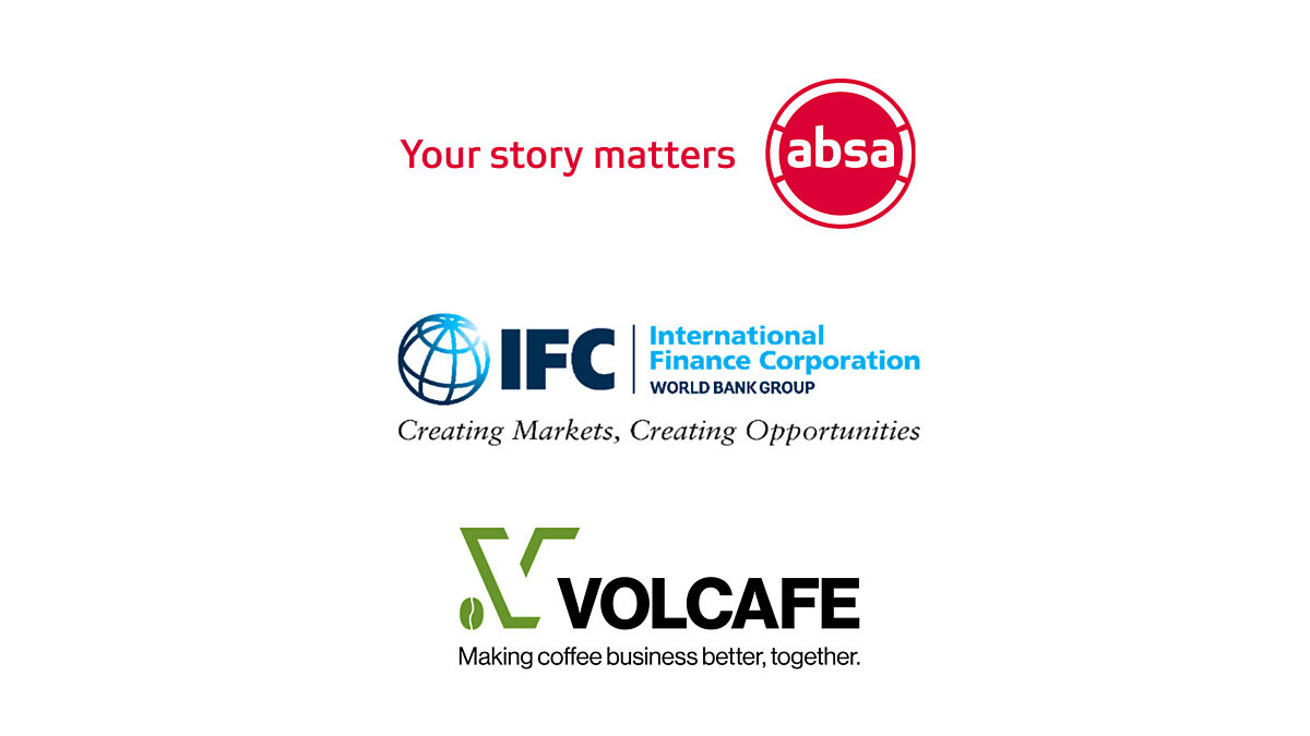 Graphic with Absa, IFC, and Volcafe logos