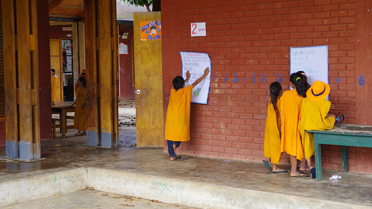 Students at one of the Volcafe-supported schools in Peru