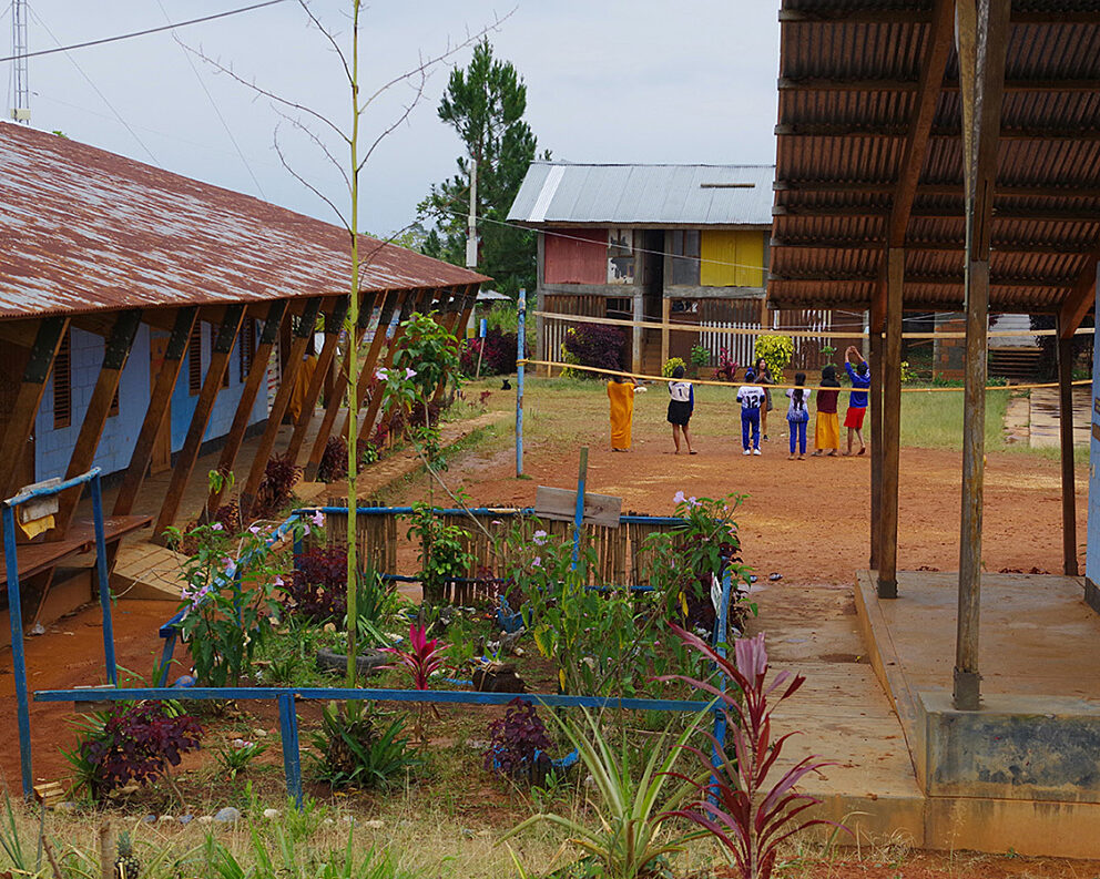 Youths square off on volleyball court at school