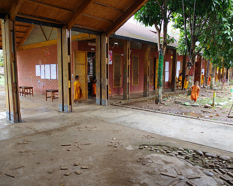 Covered patio at one of the new schools in Peru