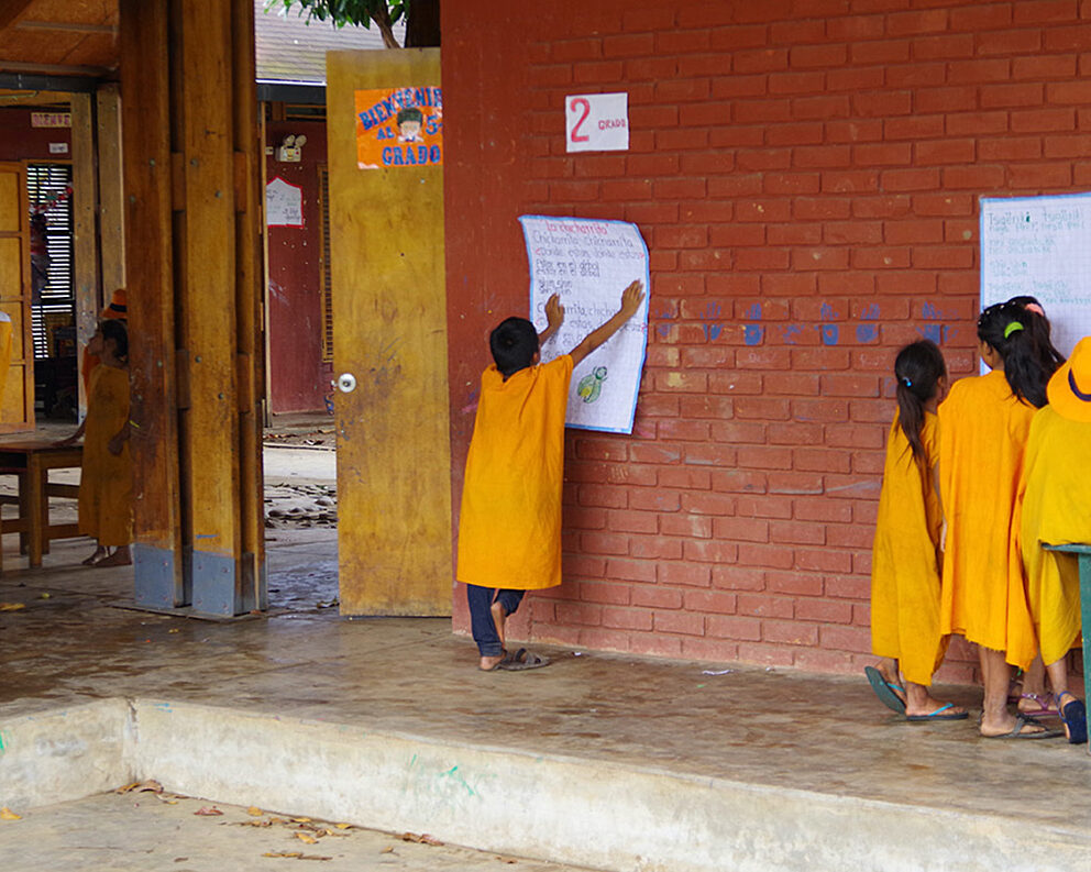 Students at one of the Volcafe-supported schools in Peru