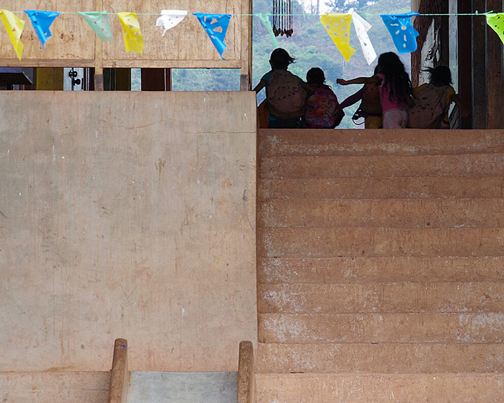 Children playing at their school in Peru