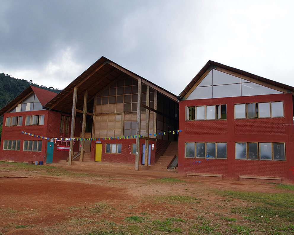 Exterior photo of one of the new schools in Peru