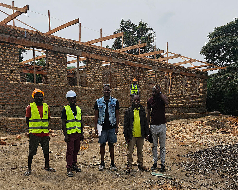 New classroom blocks under construction, Uganda