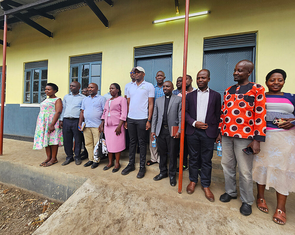 People celebrate new classroom, Uganda