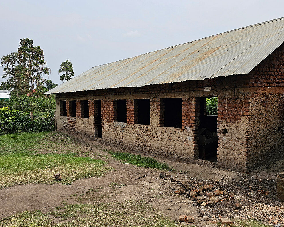 Classroom block before renovations, Uganda