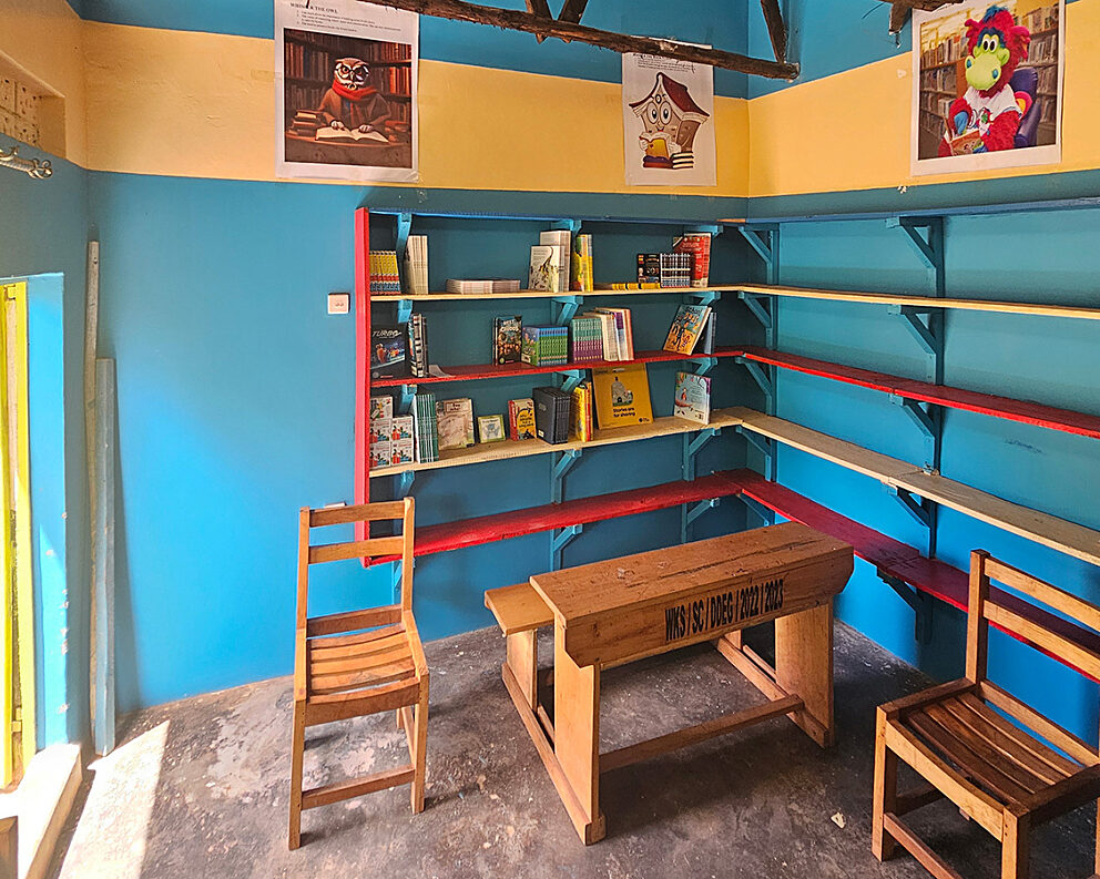 Renovated reading area at school, Uganda